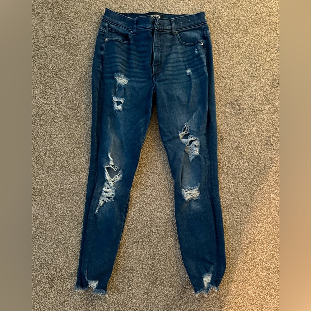 Express Distressed Blue Women's Jeans